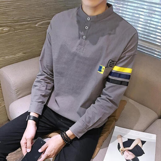 中凡智长袖t恤男士宽松潮流春季秋衣服圆领体恤打底衫春秋卫衣男潮 687黑色 2XL