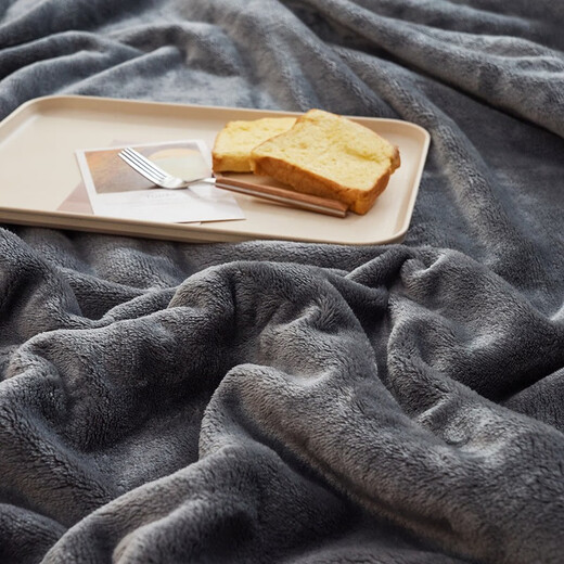 Hongdou Dual-purpose Milk Velvet Blanket Winter Thickened Warm Small Blanket Office Nap Blanket Space Gray 1.2*2.0m-Fine Milk Velvet Dual-Purpose Bedding