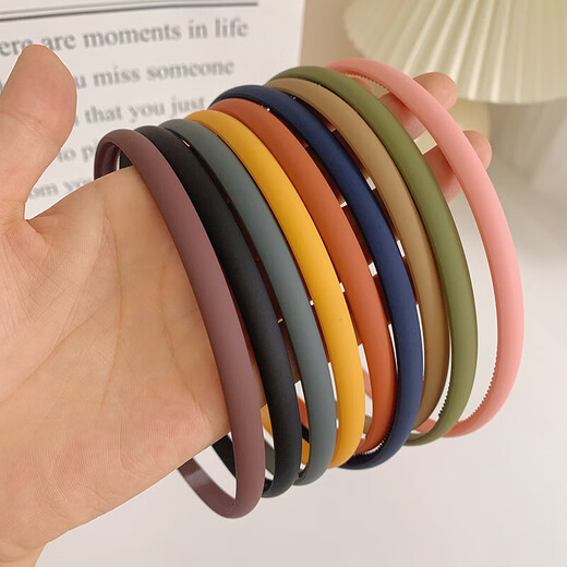 Simple hairband headband for women to wash their face with hairpins to press hair, non-slip hair binding, frosted hairbands, fine style, versatile Internet celebrity hairpins, black 1 pc