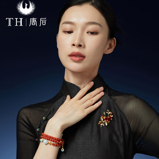 After the Tang Dynasty, Shishi Ruyi brooch, high-end women's southern red agate luxury brooch, national style corsage for mother's birthday gift, Shishi Ruyi