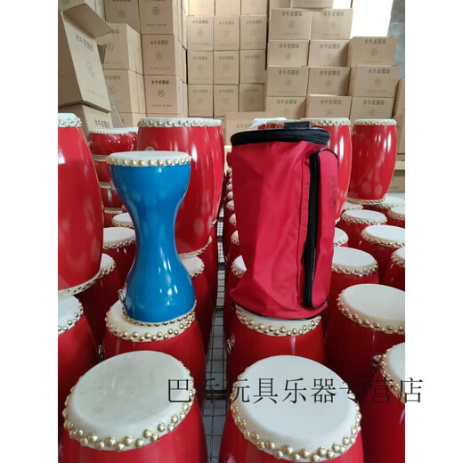 
IGIFTFIRE cowhide breast drum children's waist drum small waist drum thin waist drum long drum yangko drum dance hand-pat drum Xixia drum kid waist drum 12cm red dragon chest drum + drum stick + strap + square scarf