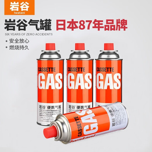 Iwatani Outdoor Portable Cassette Stove Gas Tank Gas Bottle Spray Gun Butane Gas Canned Gas Iwatani Genuine 250g*4+ Storage Bag