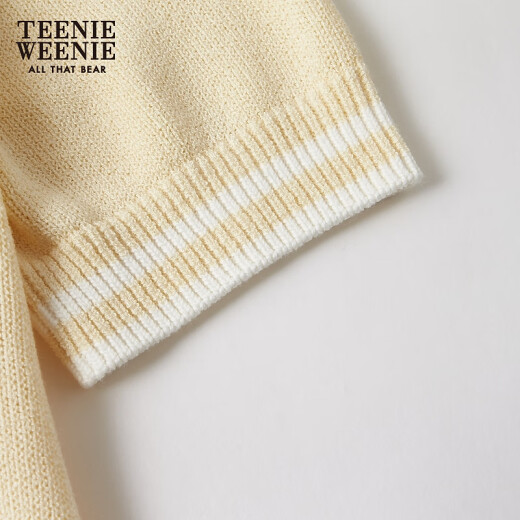 TeenieWeenie Bear Women's Clothing 2024 Summer New Knitted Round Neck Thin Section Fashionable Women's Yellow 160/S