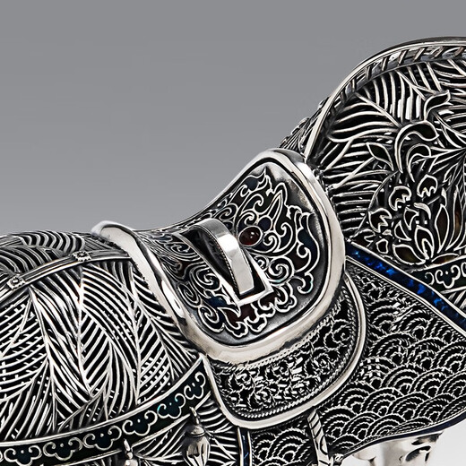 Guiyintang home furnishings, pure silver 999, make money immediately, tea table, office living room decorations, sterling silver creative silverware gifts, make money immediately, pure silver 999+certificate+gift box