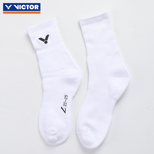 VICTOR Victory Chaussettes de badminton Chaussettes de sport épaisses pour femmes avec bas de serviette absorbant la transpiration, respirantes, antidérapantes et résistantes à l'usure SK290 SK290-A Blanc Taille unique
