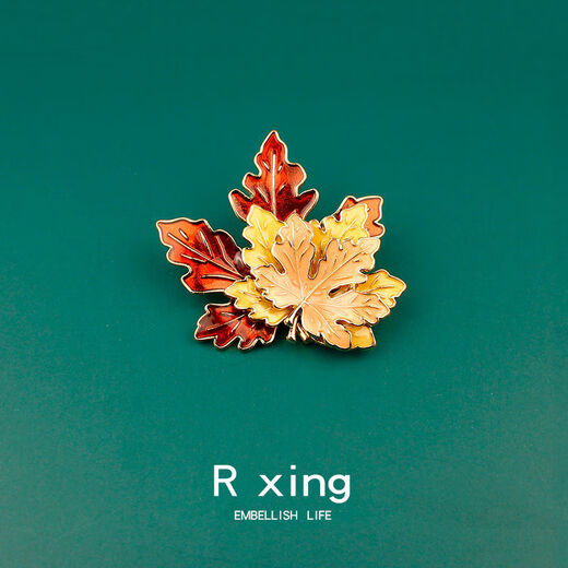 Miaolingge cute Japanese style brooch into autumn maple leaf brooch for male and female couples personalized ins trendy metal badge bag decoration maple leaf