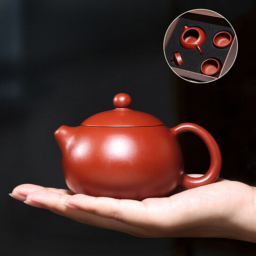 Tea art pot Yixing pure handmade famous raw ore Dahongpao Xishi teapot tea set Guangsu complete set