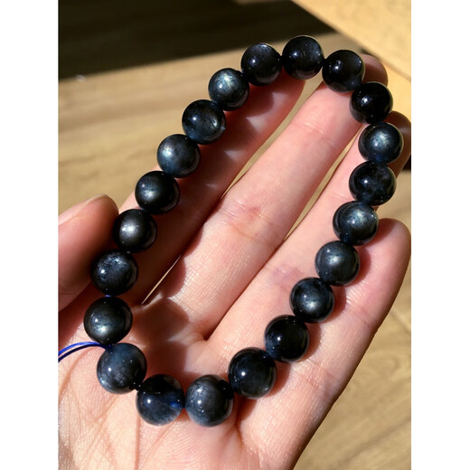 DRJEFUN天然海蓝宝手链爆闪星光一物一图魔鬼蓝海蓝宝石手串蓝色手串 a6627(8.5mm)送证书