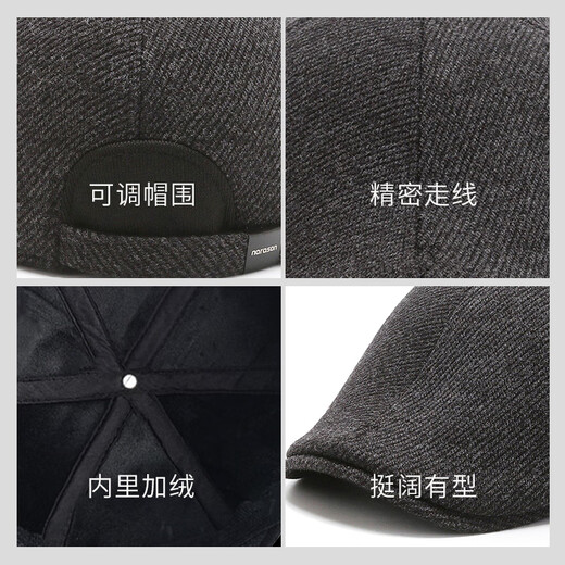 Red Dragonfly (RED DRAGONFLY) elderly hat men's winter middle-aged and elderly father and grandfather old man hat British style warm peaked cap forward hat