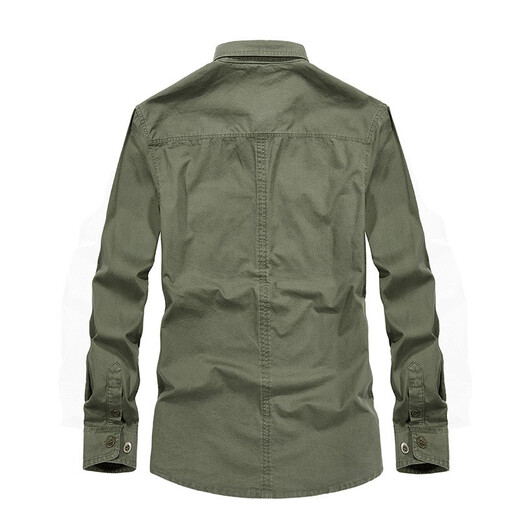 
JP autumn outdoor men's long-sleeved shirt lapel casual shirt 1283 khaki M-170