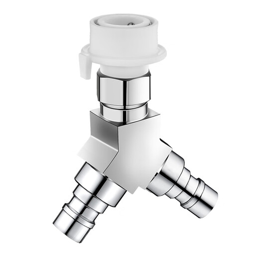 QIDIANRURI washing machine faucet one-point two-joint one-in-two-out water inlet pipe to three-way water inlet shunt diverter valve Y3 type 4-point washing machine port + 4-point washing machine port