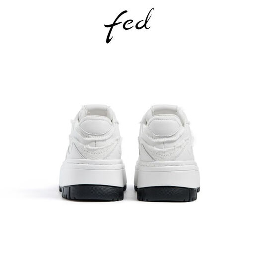 Fed Mall Soms de chaussures blanches à semelle épaisse automne Nouvelles chaussures pour femmes chaussures de sport en cuir r0904-yab679 bleu / blanc 38