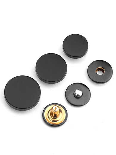 
Morannuoer metal all black buckle alloy snap button clothes invisible hidden button clothes without seam round flat button 844# black bottom button [4 sets of tools] 15mm