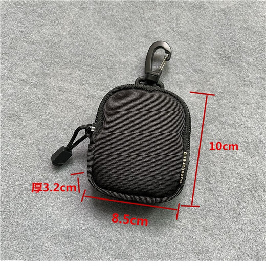 Billetera de monedas Qindu mini bolso de bolsa colgante pequeño bolso de cintura práctica bolsas de almacenamiento de la llave a los auriculares Bag negro