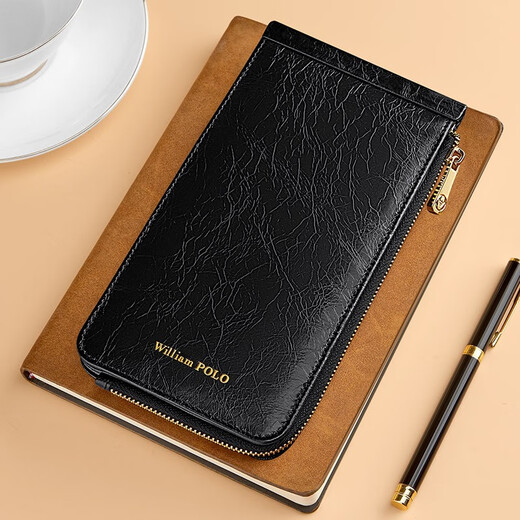 British Paul card bag women's genuine leather multi-card long wallet large capacity ultra-thin anti-theft card bag card clip gift box beige white