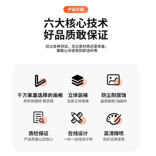 柒个画师中式大气背景墙装饰画轻奢高级感客厅挂画现代简约三联墙画 T10971 90*70/90*90/90*70【三联】 质感纹理面+黑色PVC边框