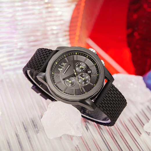 Armani (ARMANI EXCHANGE) watch men's silicone strap quartz European and American watch birthday and New Year gift for boys AX1344