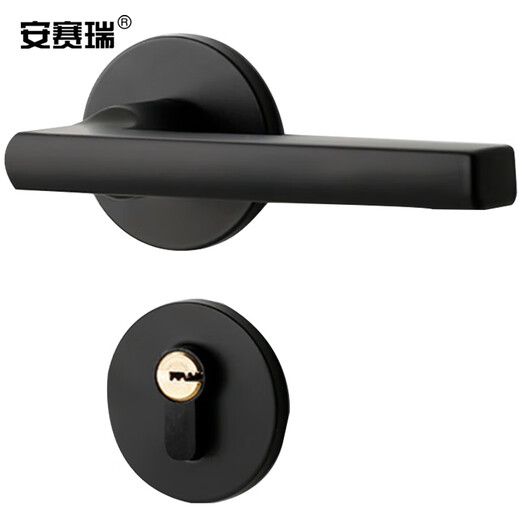 Ansery Door Lock Room Door Lock Solid Wood Door Handle Split Lock Light Sound Split Lock Black C Style 5D02076