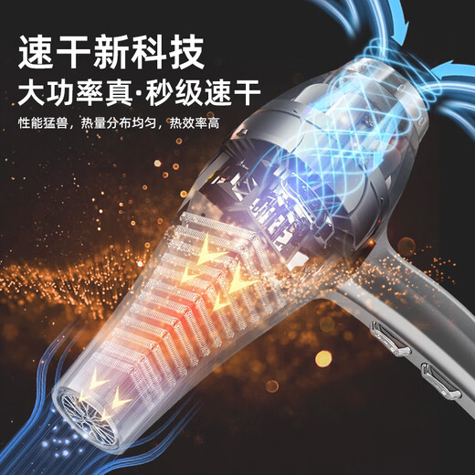 Monica German quality hair dryer for home use with negative ions that won't hurt your hair. High-power hair salon and barber shop special high-power hair dryer with cold and hot wind for silent styling. Strong and quick-drying. Yao Ye Hei (six-piece set) negative ion hair care.