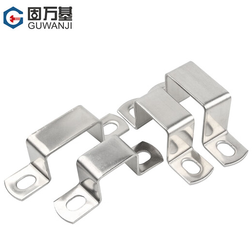 GUWANJI 304 stainless steel U-shaped horse-riding pipe clamp, thickened square single-sided hoop, soft water pipe and oil pipe clamp, square pipe M30x20 2 pieces