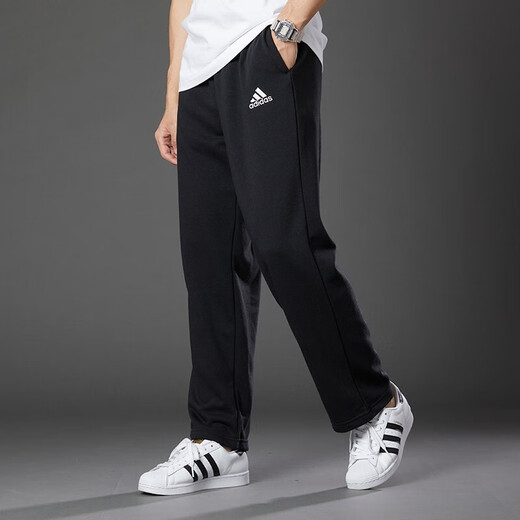 阿迪达斯 （adidas）裤子男装 春季新款跑步训练运动裤直筒裤户外宽松舒适透气长裤 GK9273/宽松款内里毛圈 XL /建议175-195斤