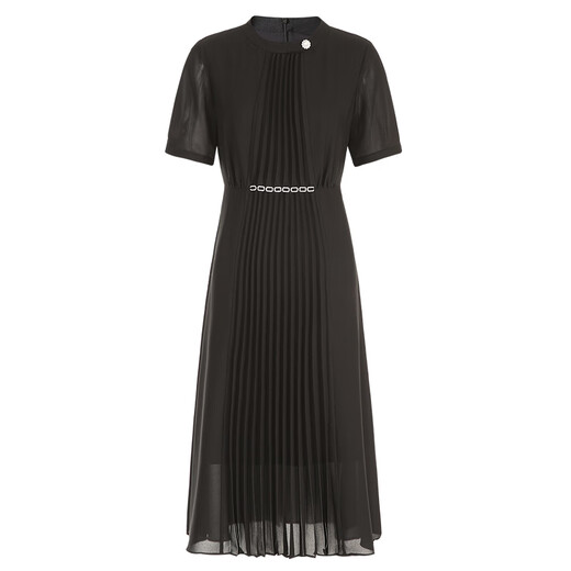 Eitie Modemtemperatur gepresst und ausgestattet Taillenkleid Sommer Neues High-End-Frauenschwarz-Kleid mit Solid Color B2407314 Minimalist schwarz 20 2xl 175