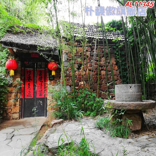 朴馥傲主播背景布直播间农村砖房抖音网红3d立体山水田园视频背景墙挂布 11155 宽1.5米-高2米竖版