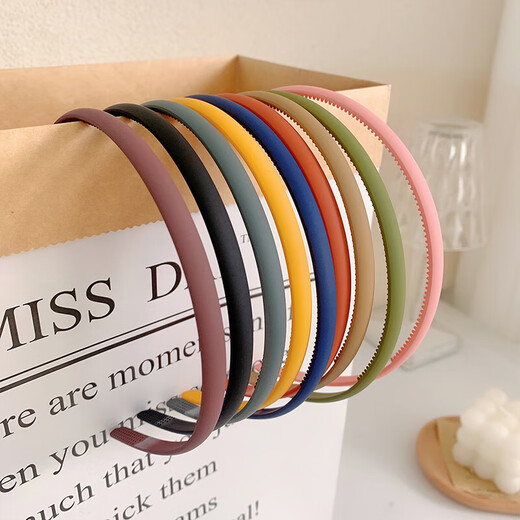 Simple hairband headband for women to wash their face with hairpins to press hair, non-slip hair binding, frosted hairbands, fine style, versatile Internet celebrity hairpins, black 1 pc