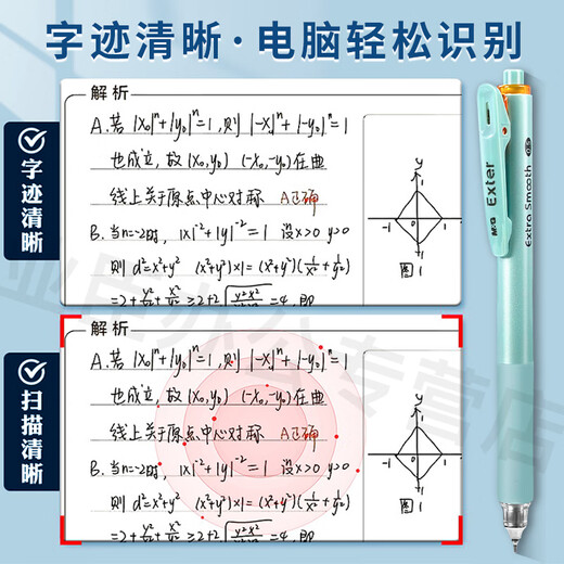 晨光特别好写系列好顺滑针尖锥按动中性笔学生用0.5mm黑ST笔头秒干油墨简约按动笔加固式K2601 随机3支+晨光st替芯12支 0.5mm