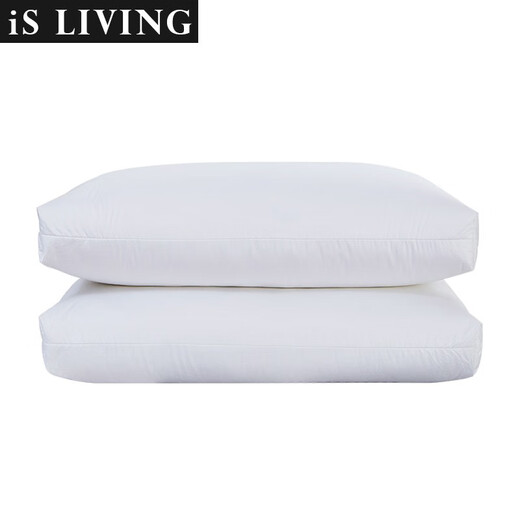 IS LIVING 100% white goose feather pillow, high-end five-star hotel feather pillow core, 100-count pure cotton anti-mite neck protection pillow core, one goose feather low pillow