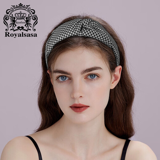 Royal sasa royal salsa hair accessories retro houndstooth headband satin pressed hair headband hairband going out to wash your face versatile hairpin