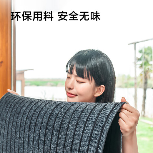 京东京造条纹拉绒入户垫 家用可裁剪除尘防滑吸水地垫进户门 灰色60*90cm