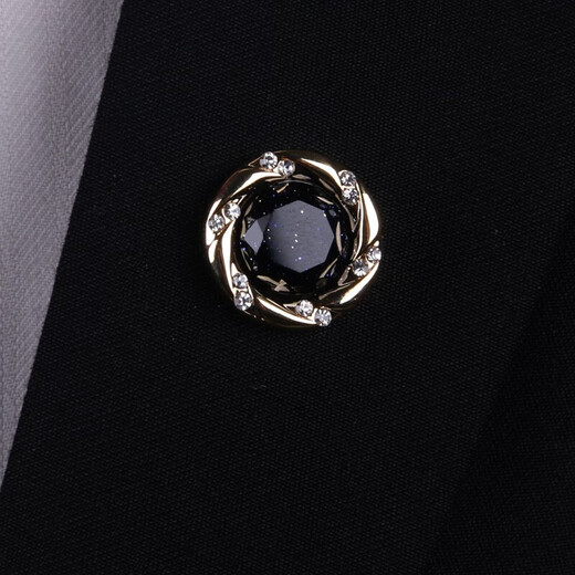 Shijun (SHIJUN) light luxury men's brooch, high-end, deep and vast starry sky stone collar pin, women's suit formal suit brooch, vast starry sky stone (gold) brooch brooch