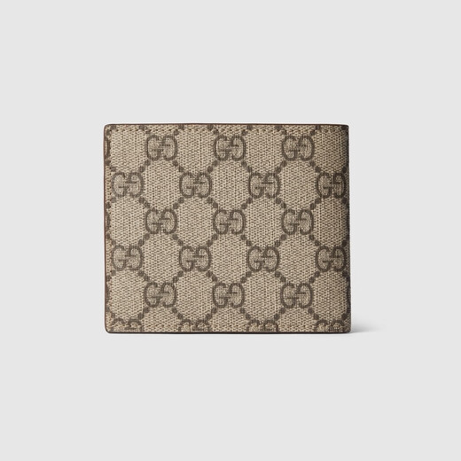 GUCCI Gucci brown interior GG bifold wallet Beige and ebony