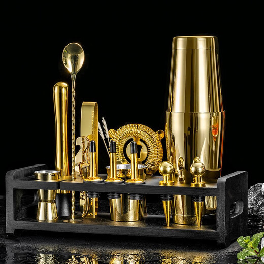 American SOING brand 304 mixer set shaker combination mixer cocktail mixing tools introduction SOING new version American version silver set 750ml