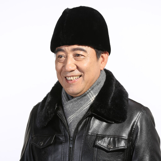 Princess Mink Men's Hat Winter New Sheep Shear Presidential Hat Whole Leather Thickened Warm Fur Hat Middle-aged and Elderly Woolen Hat Brown M (56-58cm)