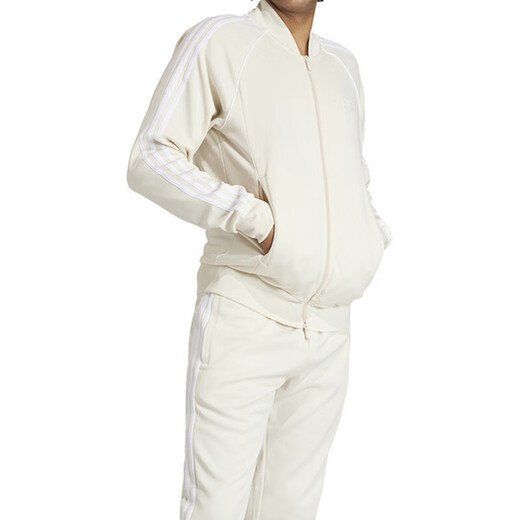 阿迪达斯（adidas）三叶草外套男装秋冬季新款训练运动服时尚舒适立领防风休闲夹克 IR9864白色 XL