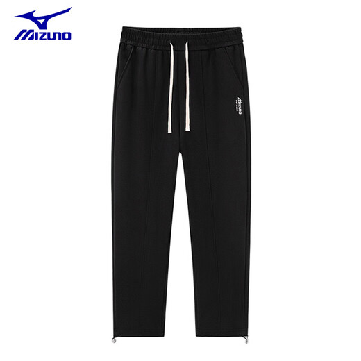 Mizuno (MIZUNO) outdoor casual sweatpants men's autumn and winter drawstring leg loose velvet straight pants black MJN1597 (drawstring) velvet L 125-140Jin Jin equals 0.5 kg
