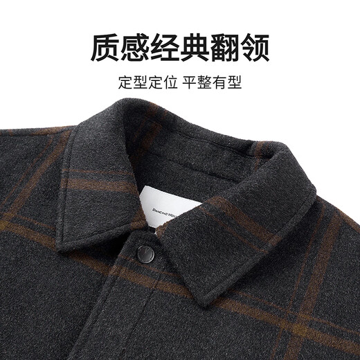 Dances with Wolves Duck Down Liner & Temperature Locking Lining 51% Wool Plaid Men's Jacket 001 Black 175