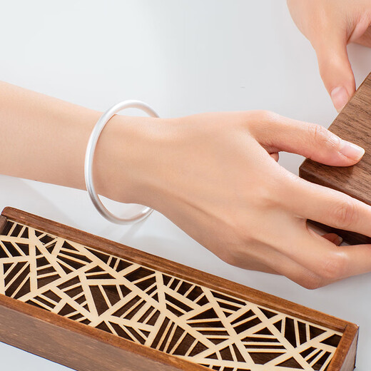 Old temple silver bracelet, pure silver, ancient method, aperture silver bracelet, frosted solid ring bracelet for girlfriend and wife, ancient method model 56#, about 26 1g