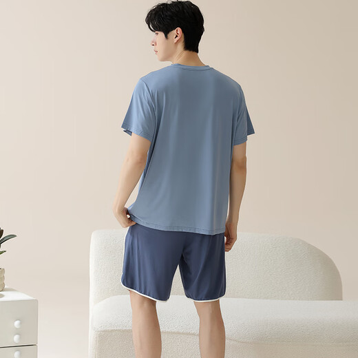 Catman (MiiOW) men's pajamas men's short-sleeved shorts suit Modal summer thin style can be worn on the outside, fashionable ice silk cool home clothes M15602 XL Recommended weight 120-140 Jin [Jin equals 0.5 kg]