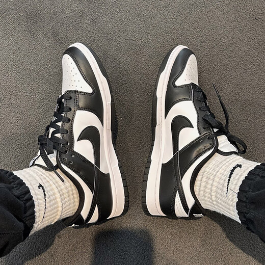 耐克（NIKE）男鞋 Dunk Low街头潮流黑白熊猫 白红 休闲轻便运动板鞋滑板鞋 DD1391-100 黑白熊猫 41