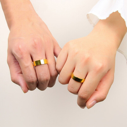 Cardi Gold Cardi Gold Gold Ring Men's and Women's Football Gold 999 Ring Glossy Ring Solid Style Living 4.49g Width about 3.2mm