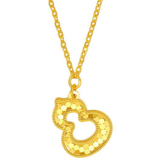 Saturday Blessing Pure Gold Gourd Pendant Gold Necklace Girl Birthday Gift Price A0612811 About 3.43g