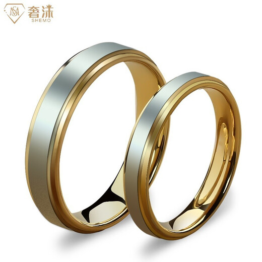 Luxurious tungsten gold couple rings, a pair of plain ring Möbius rings, Chinese Valentine's Day gift for girlfriend, wife, birthday, Valentine's Day confession gift, boyfriend token of love, engagement, proposal, marriage, couple ring - size, contact customer service for remarks, free engraving
