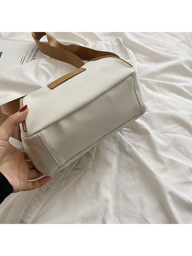 Buchao Meow Messenger Bag Women's Mini Bag New Casual Oxford Cloth Shoulder Bag Versatile Fashion Lightweight Niche Shell Bag Khaki