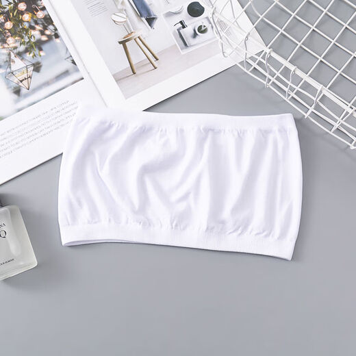 Xin Chen's anti-exposure tube top bra for women, student student's one-piece bra, thin bra, summer, white + white, 2 pieces, one size fits all, 80-140Jin Jin is equal to 0.5 kg