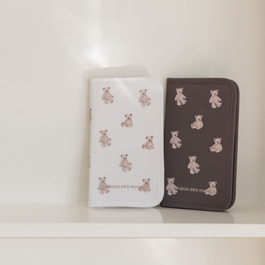 语森忆里商店软萌可爱卡通印花旅行护照包证件包卡包收纳包 白色