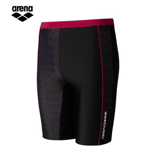 Arina Men's Knee-Longue Swimmink Trunks Five Point Simple Retro Swimmink Trunks Casual Sports Anti-Embarrassing Shorts 5012 Black and Red L