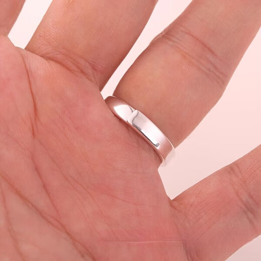 DL 1998 Fat Donglai same style men's ring platinum engraved s999 silver platinum plated open mouth adjustable men's niche design live mouth men's ring